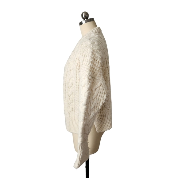 3.1 PHILIP LIM Wool Cable Knit zip up sweater in ivory size XS‎ - Picture 8 of 12